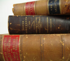 Antique legal volumes from the firm's long history